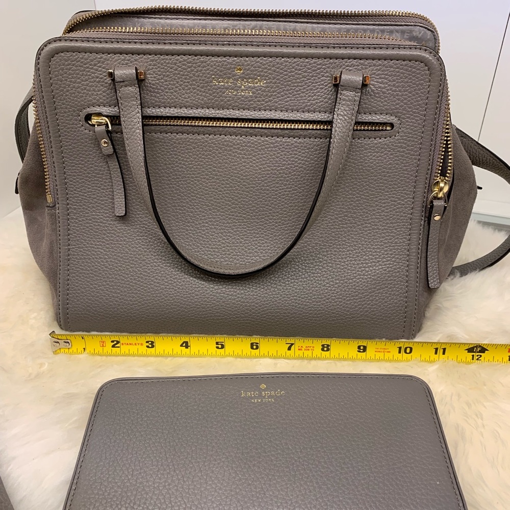 Kate Spade gray 3 sectioned bag